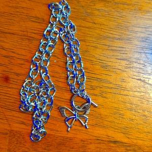 Statement Piece Butterfly Necklace 18" with Toggle Clasp